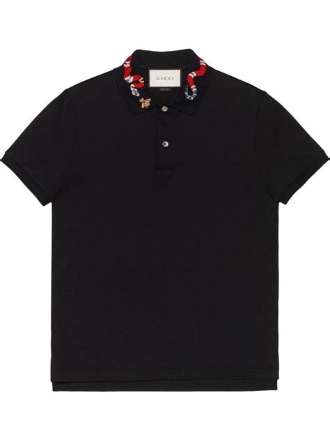 gucci polo with snake embroidery|gucci polo shirts for men.